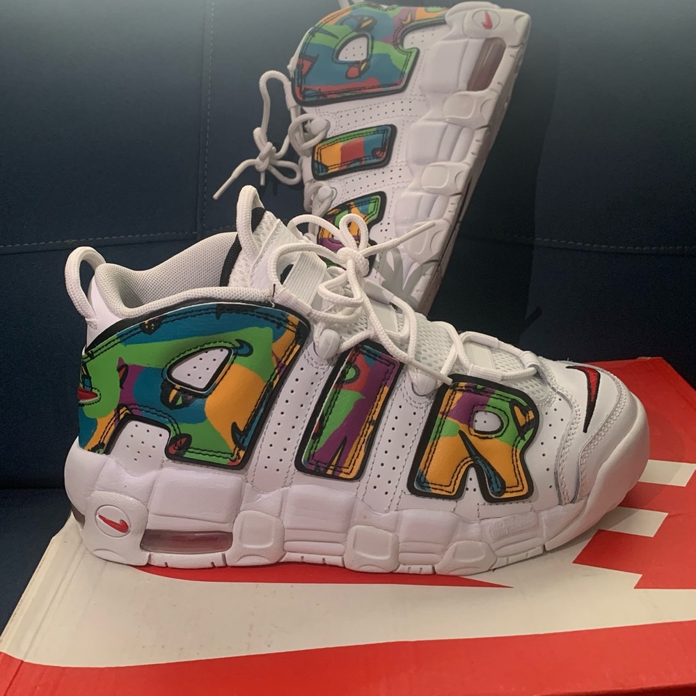 Nike White Multicolor Kids Sneakers